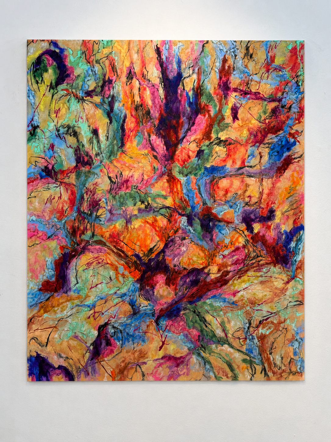 Whee, Summer 2024, 2026, Charcoal, pastel and oil on canvas, 61 x 50 cm